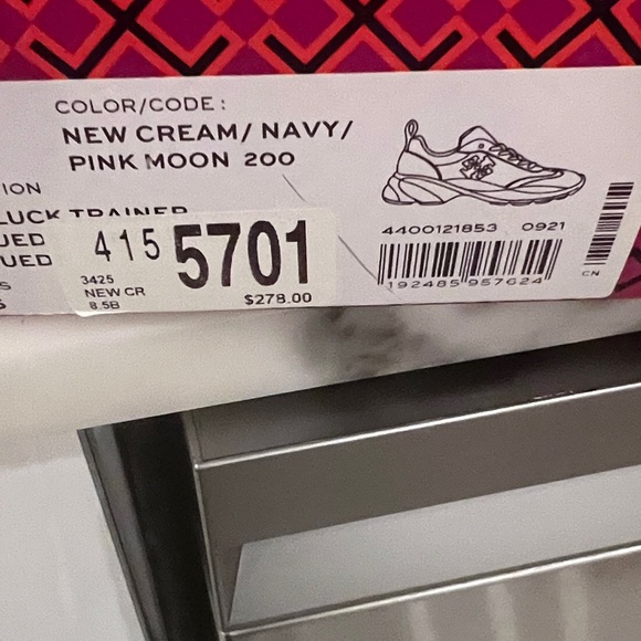 Tory Burch Navy Cream Pink Sneakers